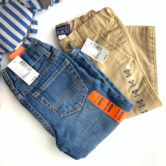 size 10 EUC Boys the childrens place jeans denim /& black wash colors 2 pairs